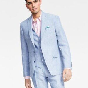 Bar III Mens Slim-Fit Blue Chambray S Blue 40S